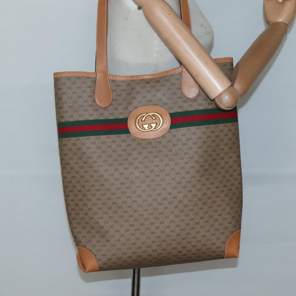 GUCCI Micro GG Supreme Web Sherry Line Bag PVC Beige 002 904 0131 Auth kk538