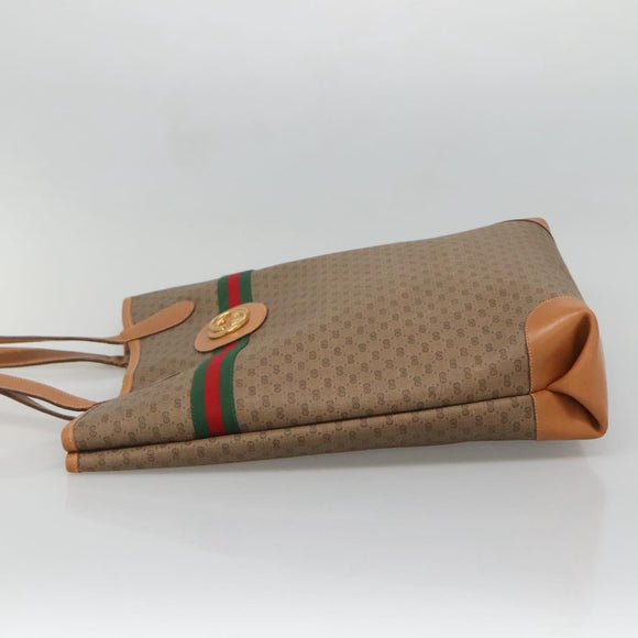 GUCCI Micro GG Supreme Web Sherry Line Bag PVC Beige 002 904 0131 Auth kk538