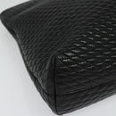 BALLY Chain Shoulder Bag Leather Black Gold Auth kk542-14