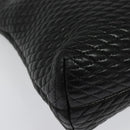 BALLY Chain Shoulder Bag Leather Black Gold Auth kk542-15