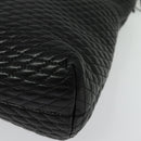 BALLY Chain Shoulder Bag Leather Black Gold Auth kk542-16