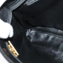 BALLY Chain Shoulder Bag Leather Black Gold Auth kk542-19