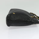 BALLY Chain Shoulder Bag Leather Black Gold Auth kk542-4