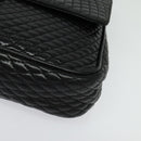 BALLY Chain Shoulder Bag Leather Black Gold Auth kk543-14