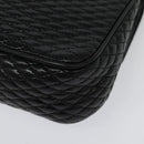 BALLY Chain Shoulder Bag Leather Black Gold Auth kk543-16