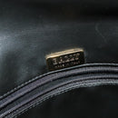 BALLY Chain Shoulder Bag Leather Black Gold Auth kk543-18