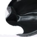 BALLY Chain Shoulder Bag Leather Black Gold Auth kk543-20