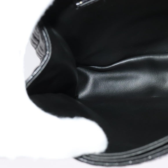 BALLY Chain Shoulder Bag Leather Black Gold Auth kk543