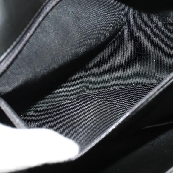 BALLY Chain Shoulder Bag Leather Black Gold Auth kk543