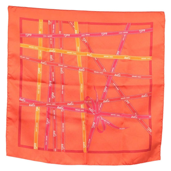 HERMES Carre 45 Scarf Silk Red Auth kk548