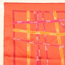 HERMES Carre 45 Scarf Silk Red Auth kk548-2
