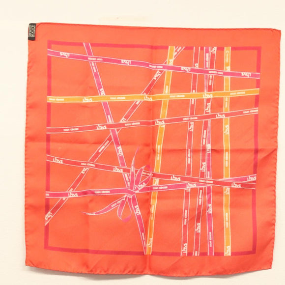 HERMES Carre 45 Scarf Silk Red Auth kk548