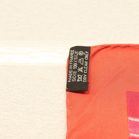 HERMES Carre 45 Scarf Silk Red Auth kk548