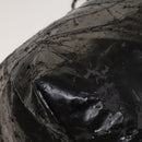 CHANEL Chain Shoulder Bag Coated Canvas Silver Black CC Auth kk553-15