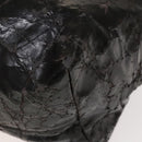 CHANEL Chain Shoulder Bag Coated Canvas Silver Black CC Auth kk553-16