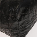 CHANEL Chain Shoulder Bag Coated Canvas Silver Black CC Auth kk553-17