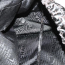 CHANEL Chain Shoulder Bag Coated Canvas Silver Black CC Auth kk553-19