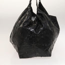 CHANEL Chain Shoulder Bag Coated Canvas Silver Black CC Auth kk553-4