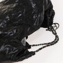 CHANEL Chain Shoulder Bag Coated Canvas Silver Black CC Auth kk553-6