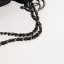 CHANEL Chain Shoulder Bag Coated Canvas Silver Black CC Auth kk553-7