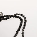 CHANEL Chain Shoulder Bag Coated Canvas Silver Black CC Auth kk553-14
