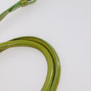 PRADA Hand Bag Enamel 2way Green Gold Auth kk555-15