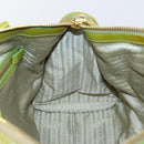 PRADA Hand Bag Enamel 2way Green Gold Auth kk555-22
