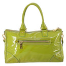PRADA Hand Bag Enamel 2way Green Gold Auth kk555-2