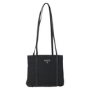 PRADA Shoulder Bag Nylon Leather Black Silver Auth kk556-1