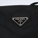 PRADA Shoulder Bag Nylon Leather Black Silver Auth kk556-17