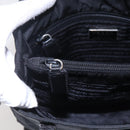 PRADA Shoulder Bag Nylon Leather Black Silver Auth kk556-10