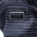 PRADA Shoulder Bag Nylon Leather Black Silver Auth kk556-18