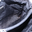 PRADA Shoulder Bag Nylon Leather Black Silver Auth kk556-19