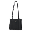 PRADA Shoulder Bag Nylon Leather Black Silver Auth kk556-13
