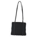 PRADA Shoulder Bag Nylon Leather Black Silver Auth kk556-2