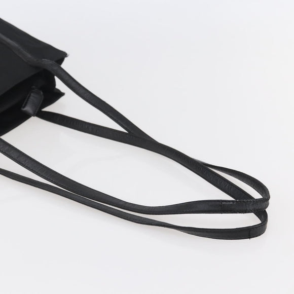 PRADA Shoulder Bag Nylon Leather Black Silver Auth kk556