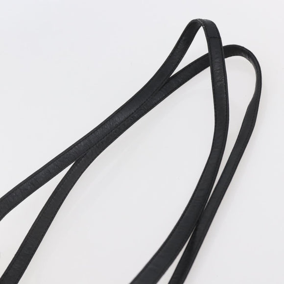 PRADA Shoulder Bag Nylon Leather Black Silver Auth kk556