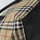 Burberrys Nova Check Blue Label Hand Bag Nylon Beige Silver Auth kk557-13