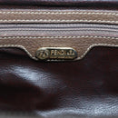 FENDI Hand Bag Leather Brown Gold Auth kk558-18
