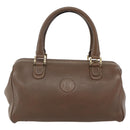 FENDI Hand Bag Leather Brown Gold Auth kk558-13