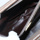 FENDI Hand Bag Leather Brown Gold Auth kk558-21