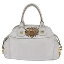GIVENCHY Hand Bag Leather 2way Gold White Auth kk559-2