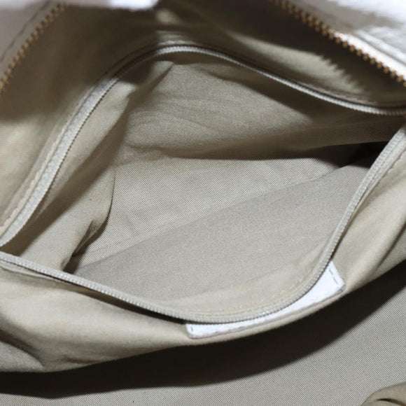 GIVENCHY Hand Bag Leather 2way Gold White Auth kk559