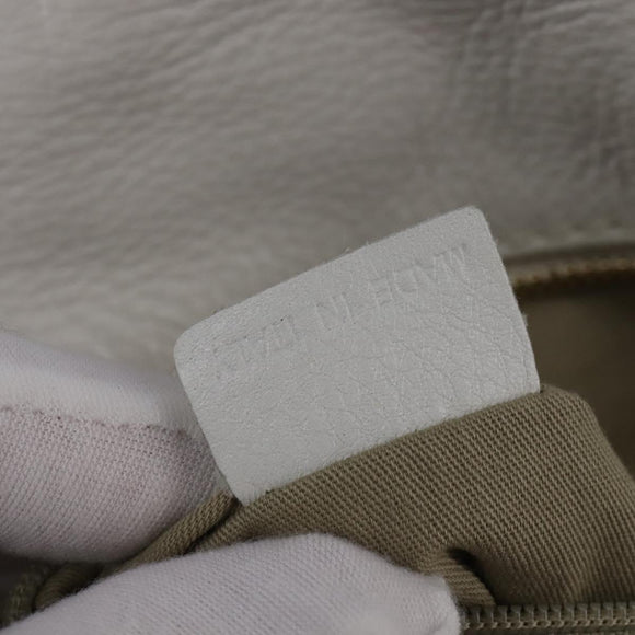 GIVENCHY Hand Bag Leather 2way Gold White Auth kk559