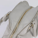GIVENCHY Hand Bag Leather 2way Gold White Auth kk559-6