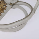 GIVENCHY Hand Bag Leather 2way Gold White Auth kk559-7