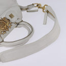 GIVENCHY Hand Bag Leather 2way Gold White Auth kk559-9