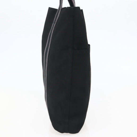 HERMES Fourre Tout Cabass Tote Bag Canvas Black Auth kk560