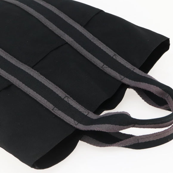 HERMES Fourre Tout Cabass Tote Bag Canvas Black Auth kk560