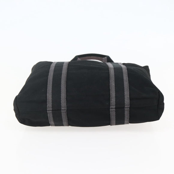 HERMES Fourre Tout Cabass Tote Bag Canvas Black Auth kk560